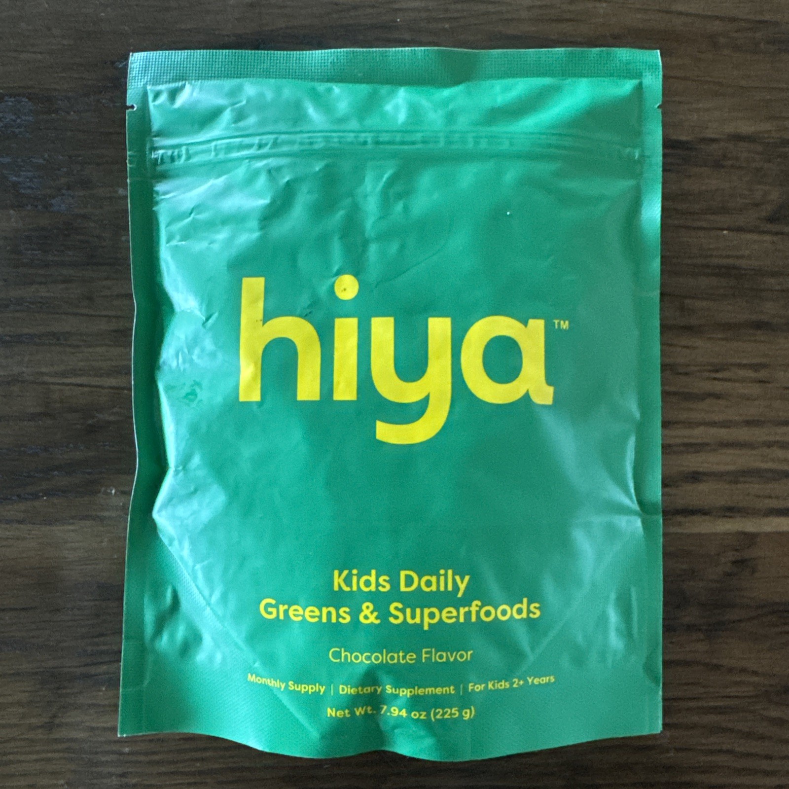 hiya Kids Daily Greens + Superfoods Powder, Chocolate, Vegan, 7.94 oz