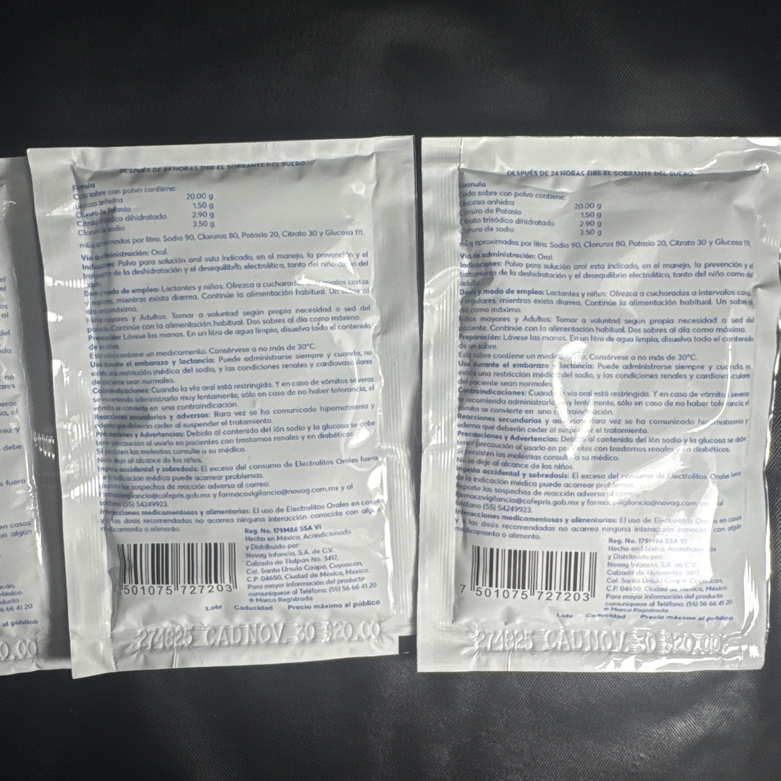 ELECTROLITOS ORALES EN POLVO HYDRASOR SABOR NATURAL 27.9G (4PCS) MEXICO