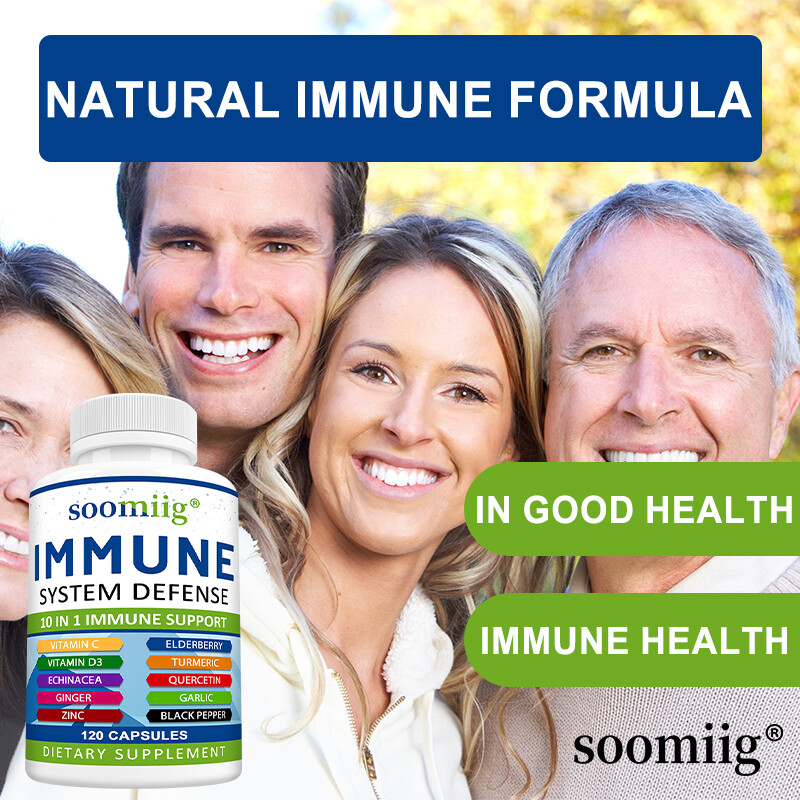 Immune System Defense Support Supplements Vitamin C D3 Quercetin Turmeric Vegan