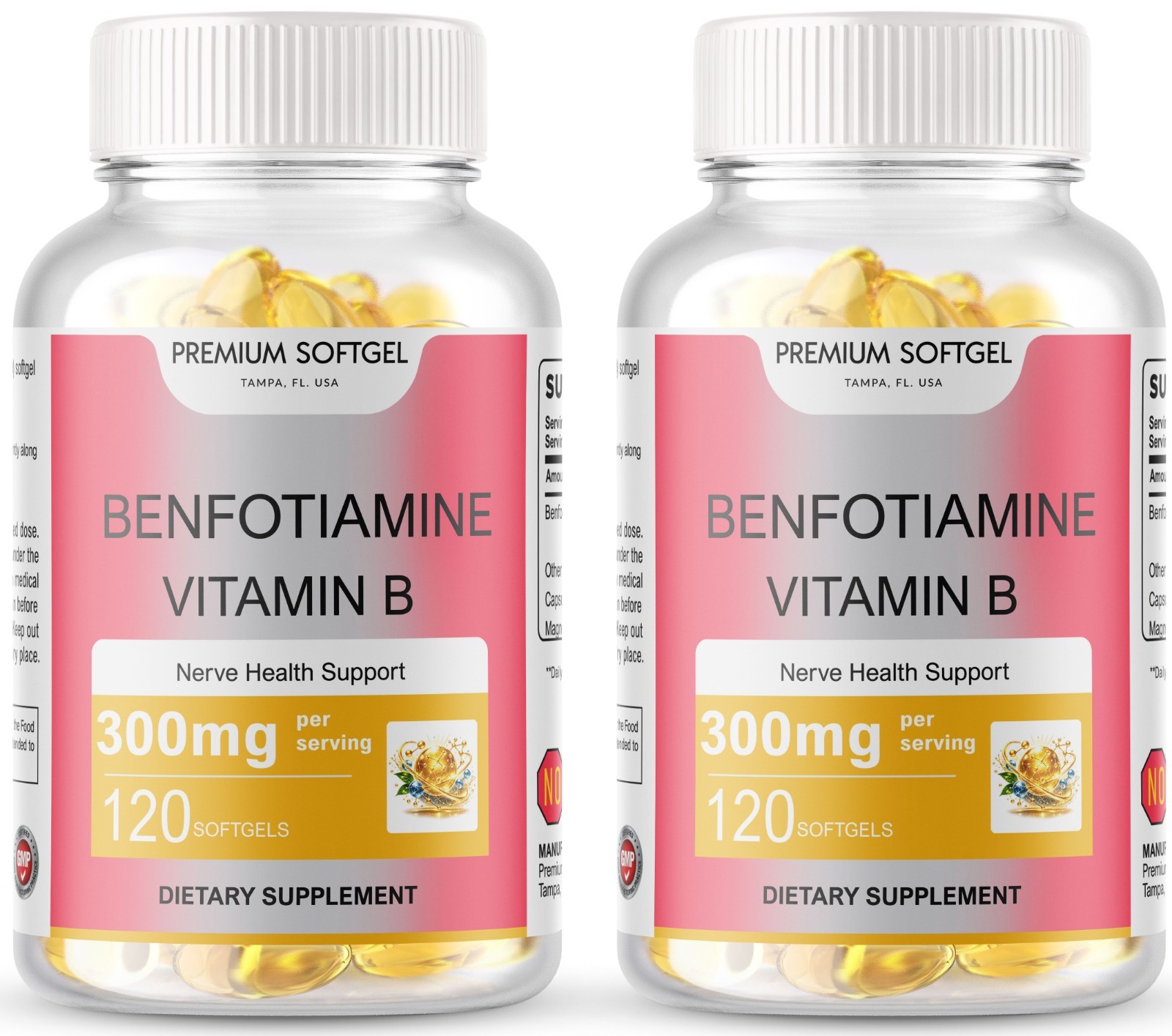 240 Softgels Benfotiamine 300mg Gluten Free and Non-GMO USA MADE 3 Bottles
