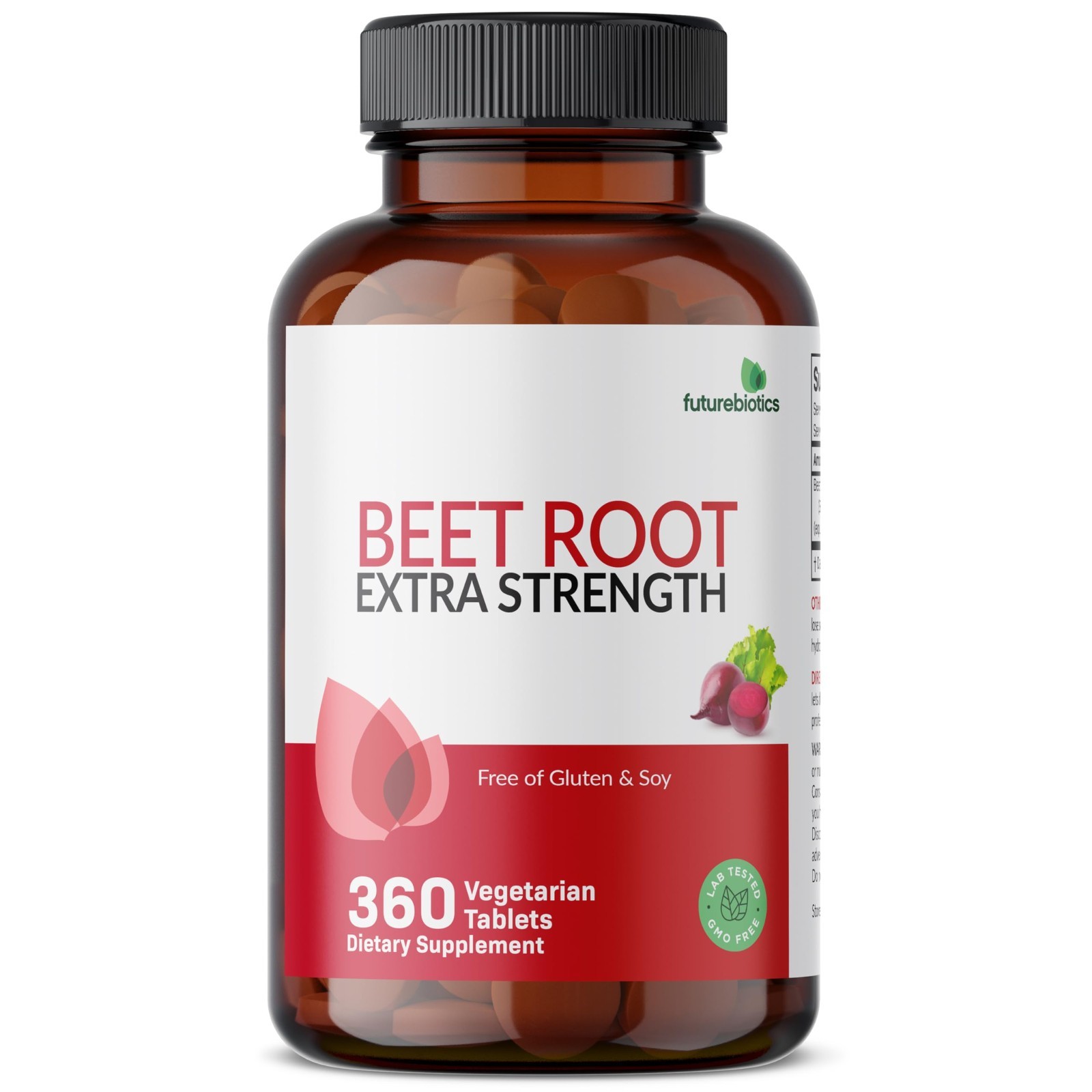 Extra Strength Beet Root Supplement, Non-GMO, 360 Veggie Tablets for Energy Boos