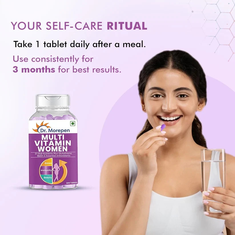 Dr. Morepen Multivitamin Women For Energy, Immunity, Skin & Bone Health, 60 Tabs