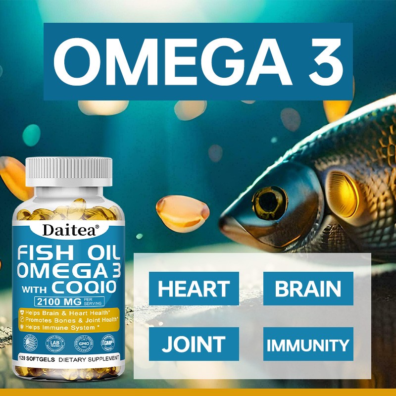 Omega 3 Fish Oil Supplement with CoQ10, D3 & K2 – for Joint & Immune Support