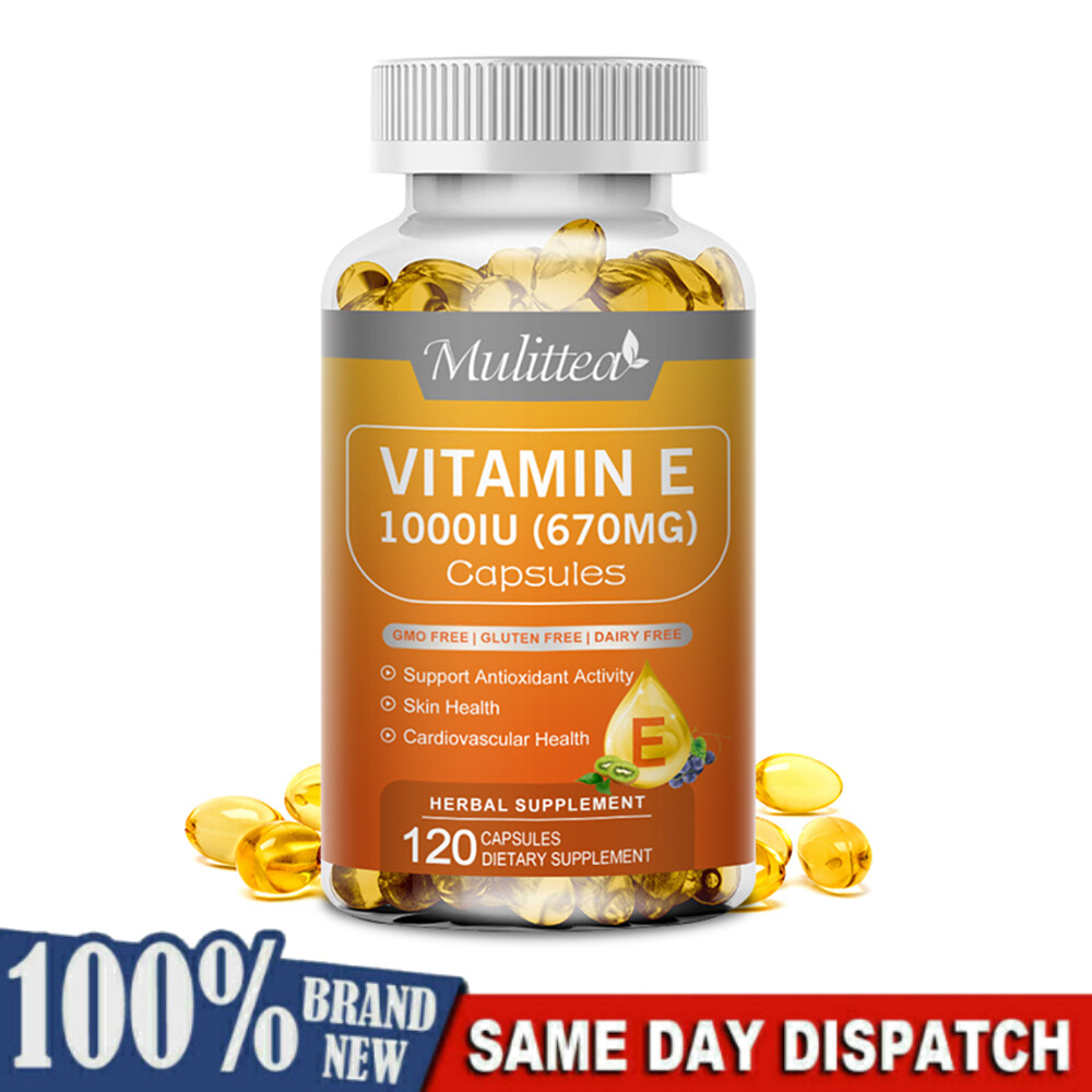 Mulittea Vitamin E 1000 IU – 120 Softgel Capsules Antioxidant Support Eye Health