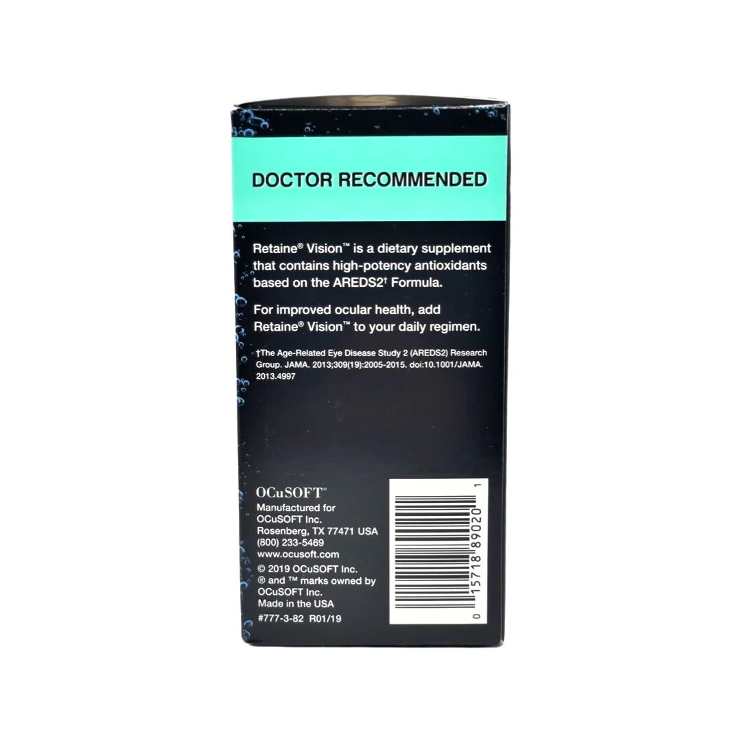 AUTHENTIC & NEW – OCUSOFT RETAINE VISION AREDS2 SUPPLEMENT 120-CT (EXP. 9/2026)