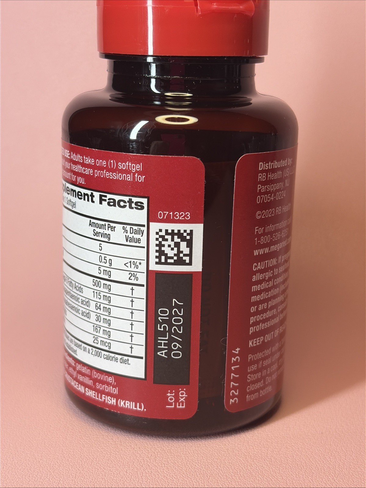 EXP:09/2027 MegaRed Omega 3 Krill Oil 500mg 90SoftGels.