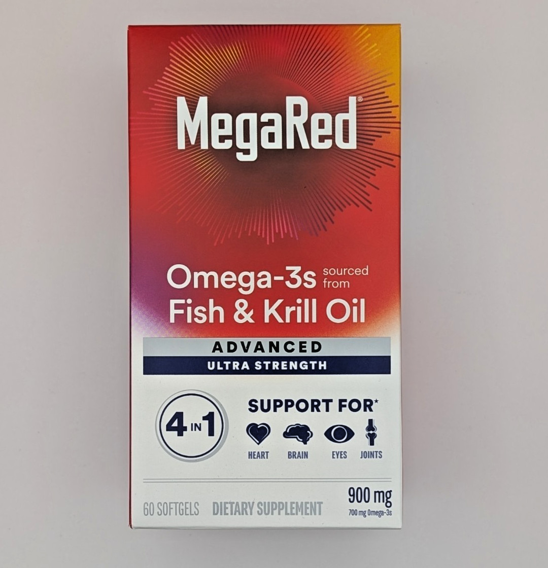MegaRed Advanced Omega-3 Fish & Krill Oil 900mg 60 Softgels Ultra Strength 09/27