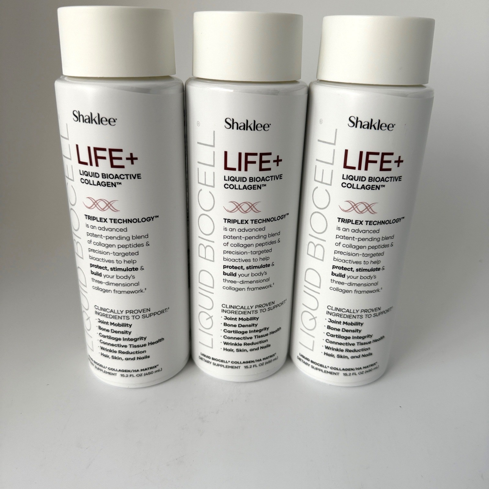 3 Pack Shaklee Liquid BioCell Life+ Bioactive Collagen TriPlex 15.2 EXP 9/27