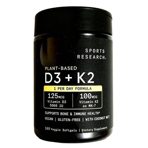 Sports Research D3 (5,000 IU) + K2 (100 mcg) 160 Gels