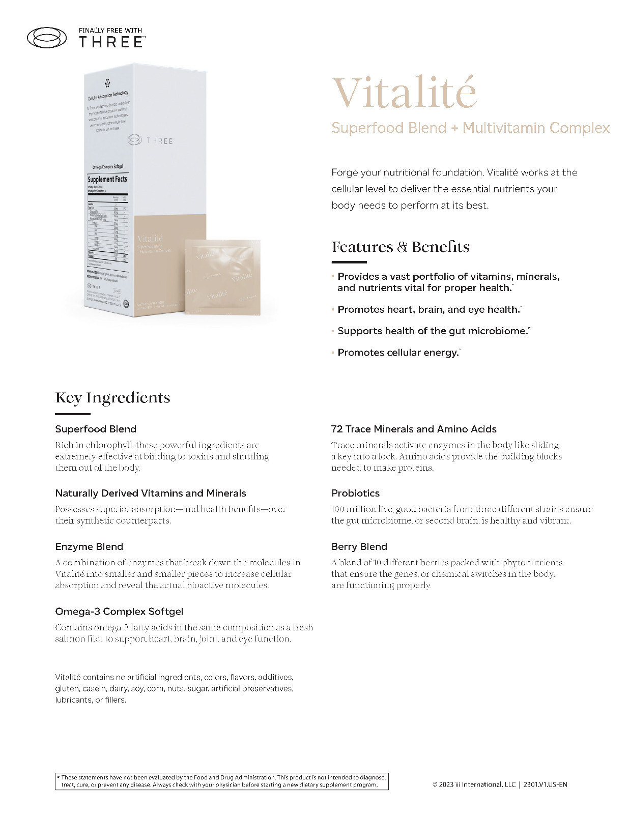 Vitalité Superfood Blend + Multivitamin Complex Proactive Wellness Supplement