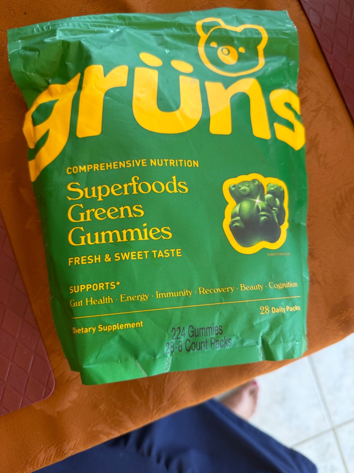 Gruns superfoods green gummies 28-8 count packs Expires 9/26