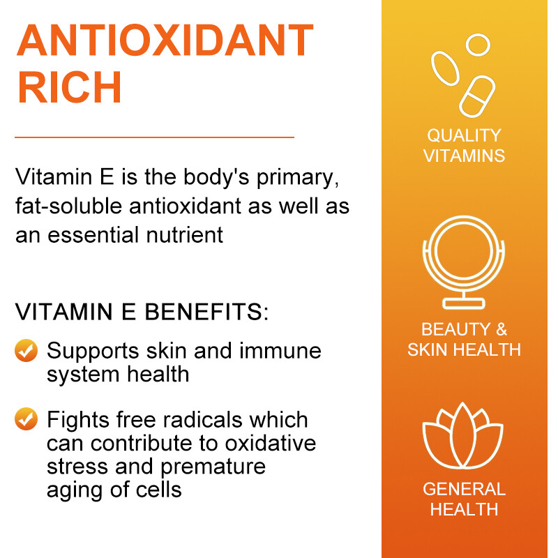 670mg Vitamin E 1000 IU – 240 Softgel Capsules Anti-aging