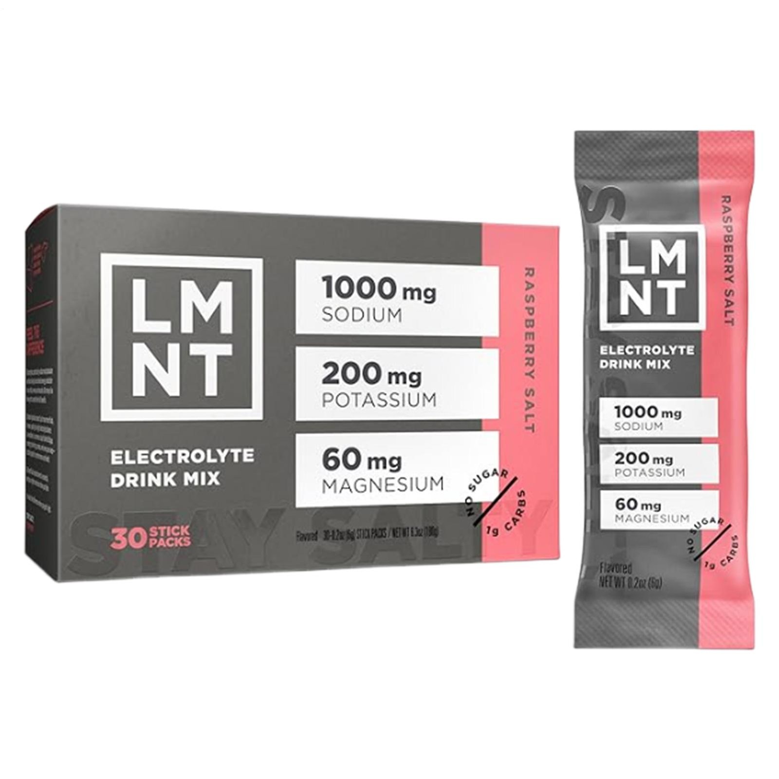 LMNT Electrolytes: 30-Pack Raspberry Salt | Grapefruit | ZERO-Sugar | NEW | Keto