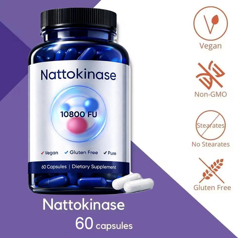 Nattokinase 10800 Supplement FU Per Serving 60 Capsules Expiry 2026 4 Pack