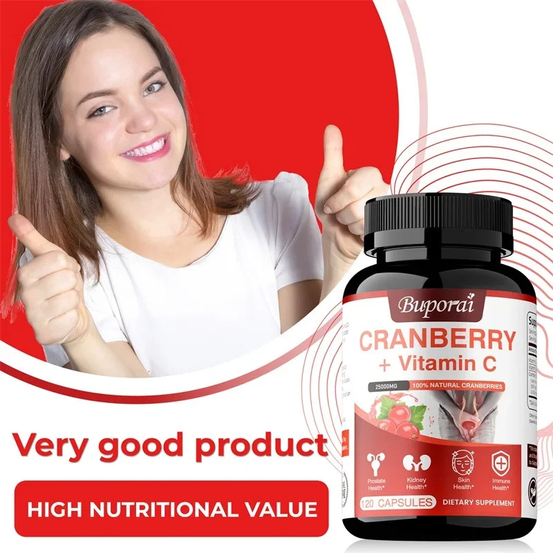 Cranberry + Vitamin C 120pcs – Prostate Health, Kidney Support, Antioxidant