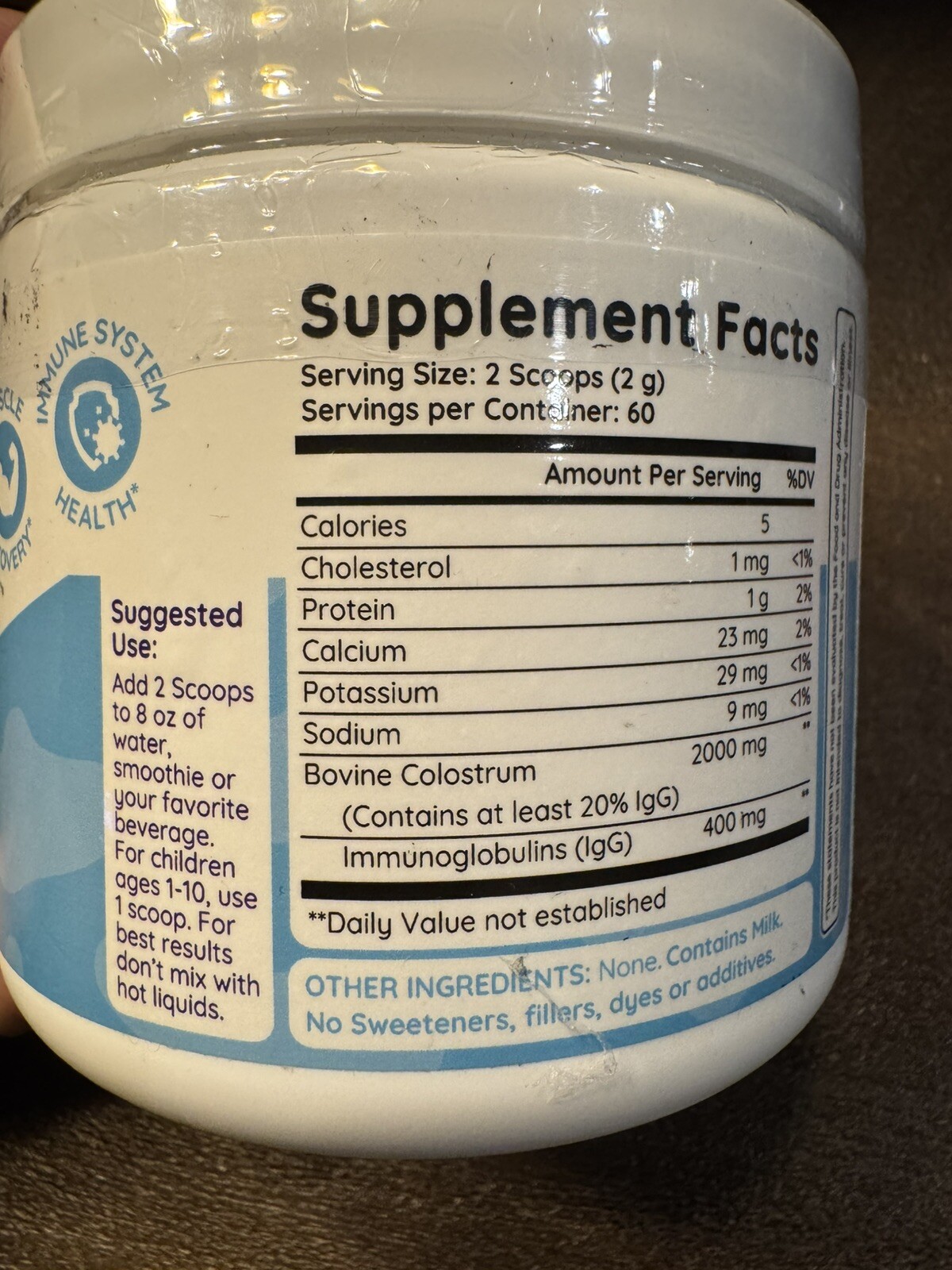 Well Bovine Colostrum Powder – Overall Wellness – 60 servings 4.6 Oz – Exp 03/26