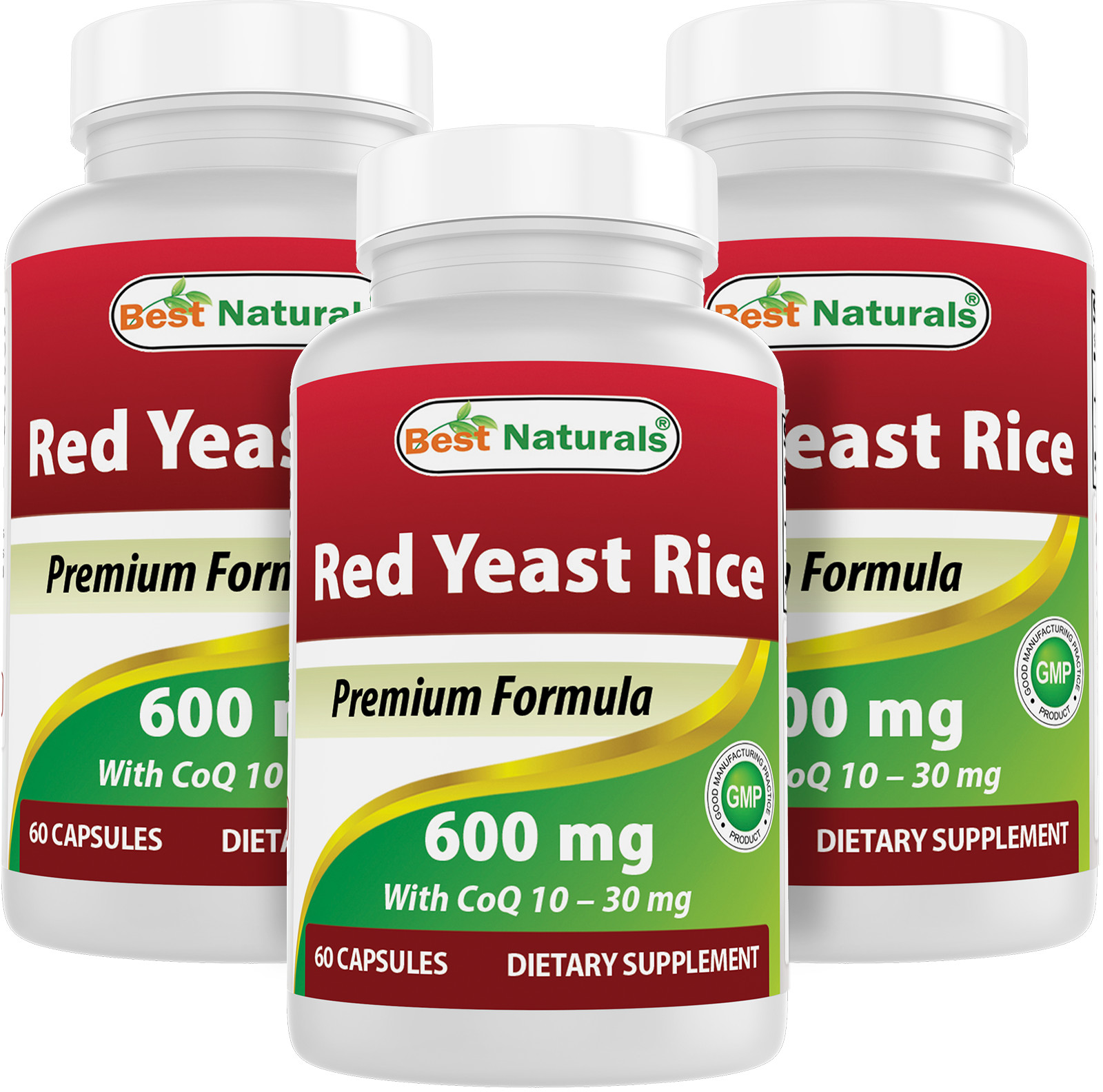 3 Pack Best Naturals Red Yeast Rice with COQ10 60 Capsules