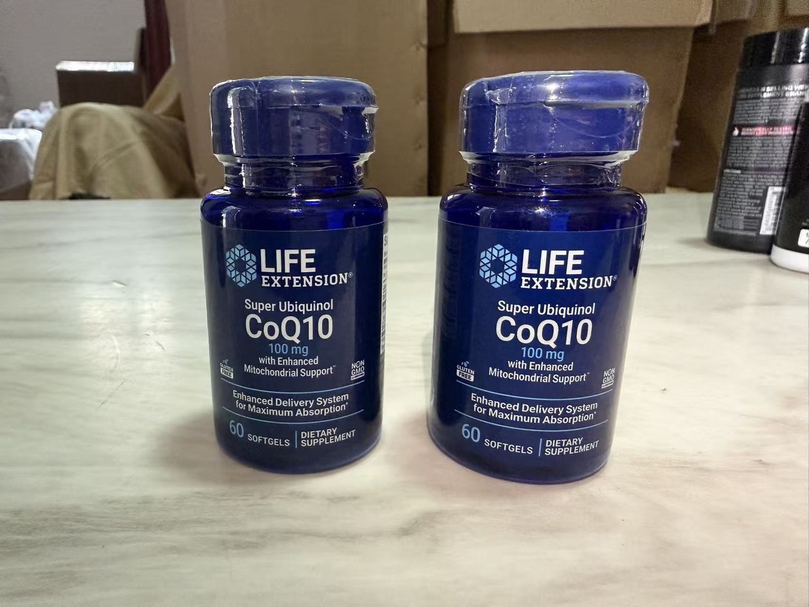 2 Bottles Super Ubiquinol CoQ10 with Enhanced Mitochondrial Support 100mg 60 Sg