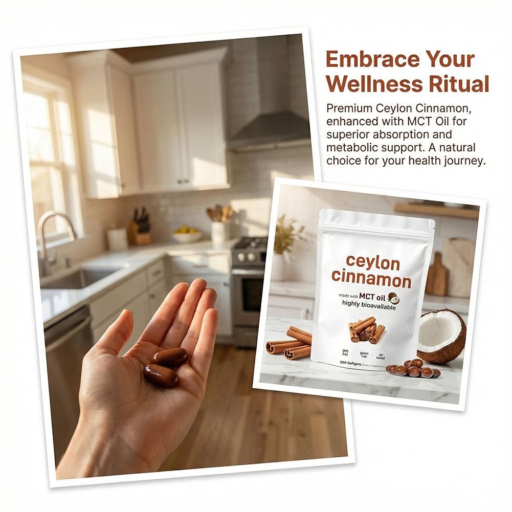 3X Ceylon Equivalent Cinnamon 7,200Mg |300Softgels with MCT Oil|HighlyBioavail`