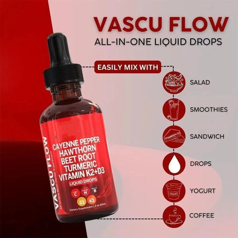 3/2Pack Cayenne Pepper Hawthorn Beet Root Turmeric Vitamin K2+D3 Liquid Drops