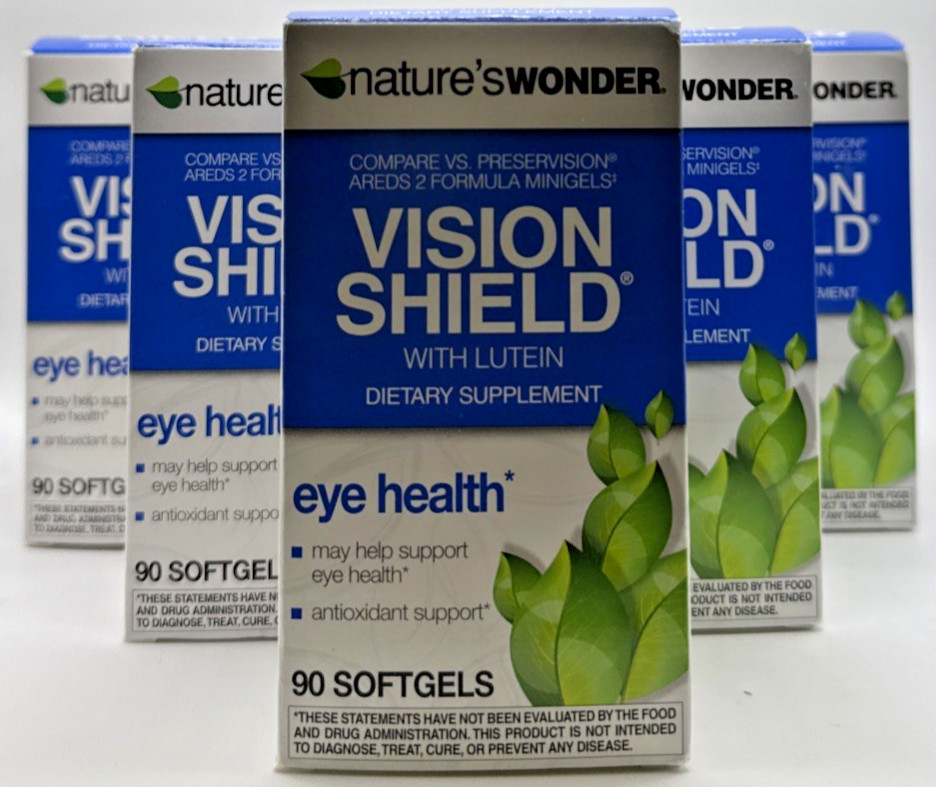 5x Natures Wonder Vision Shield W/ Lutein 90 Softgels Exp 12/2025