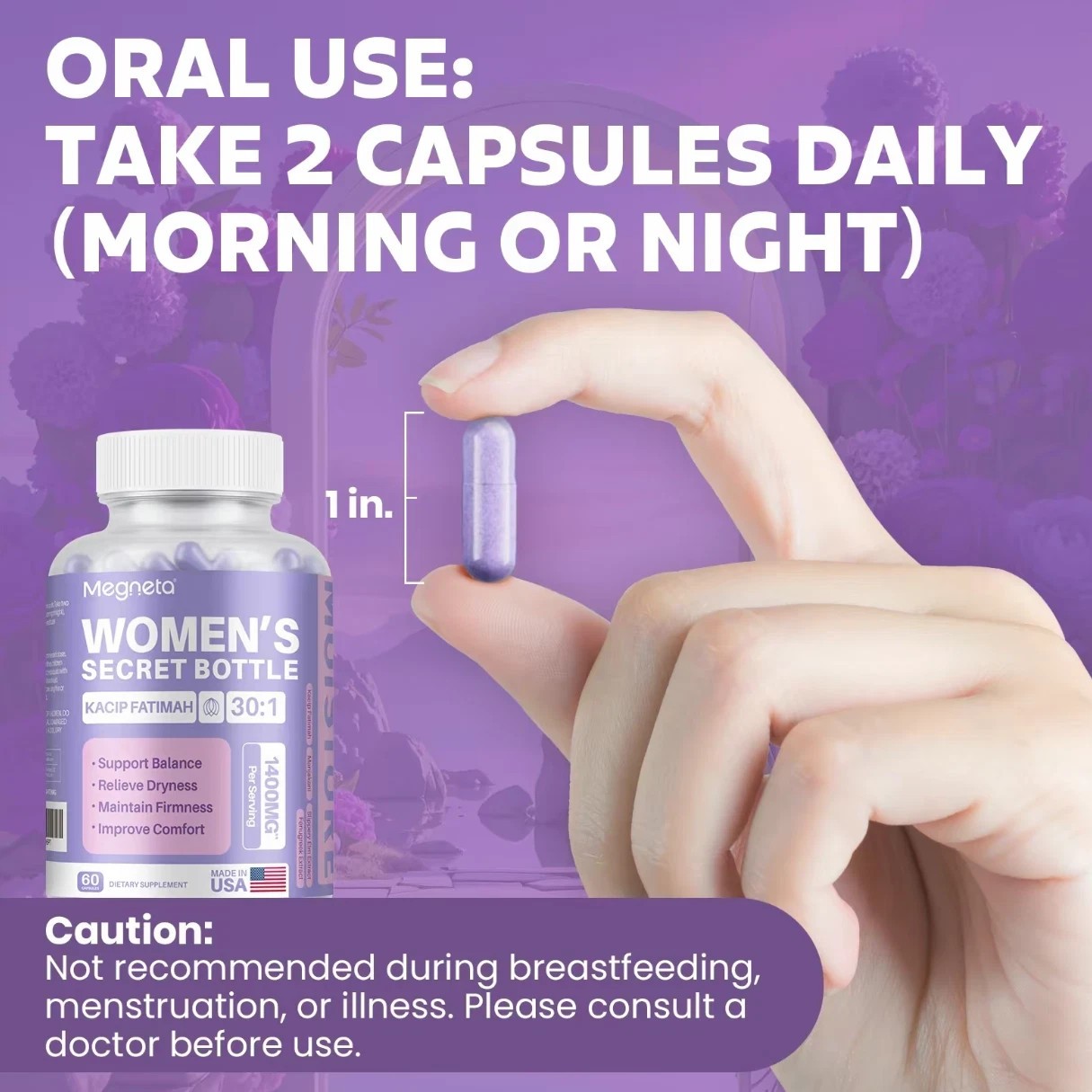 LUXRY NEW Women’S Secret Bottle-60 Tablets -Healthcare Kacip Fatimah 1kMG