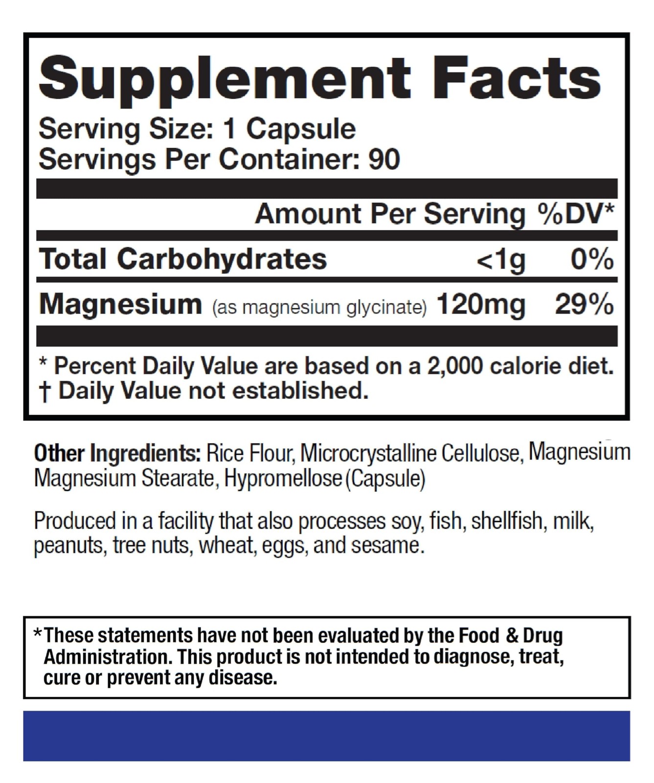 Magnesium Glycinate 120mg Capsules by NatureYours – High 90 Count (Pack of 1)