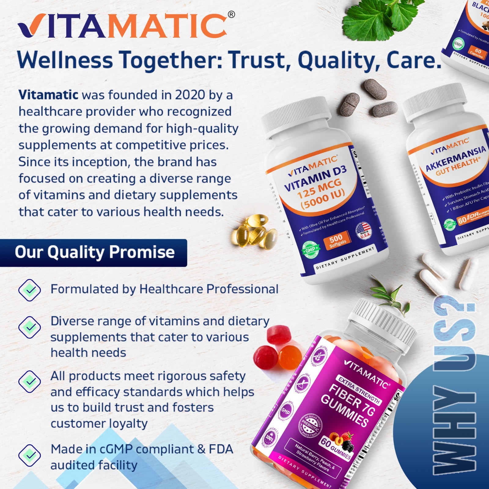 Vitamatic MSM 2000 mg with Vitamin C 75mg per Serving – 180 Veg Capsules-2 Pack