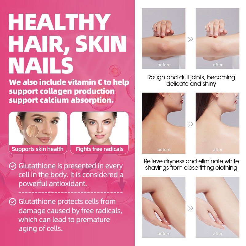 Glutathione Collagen Softgels Vitamin C Antioxidant Skin Lightening Support