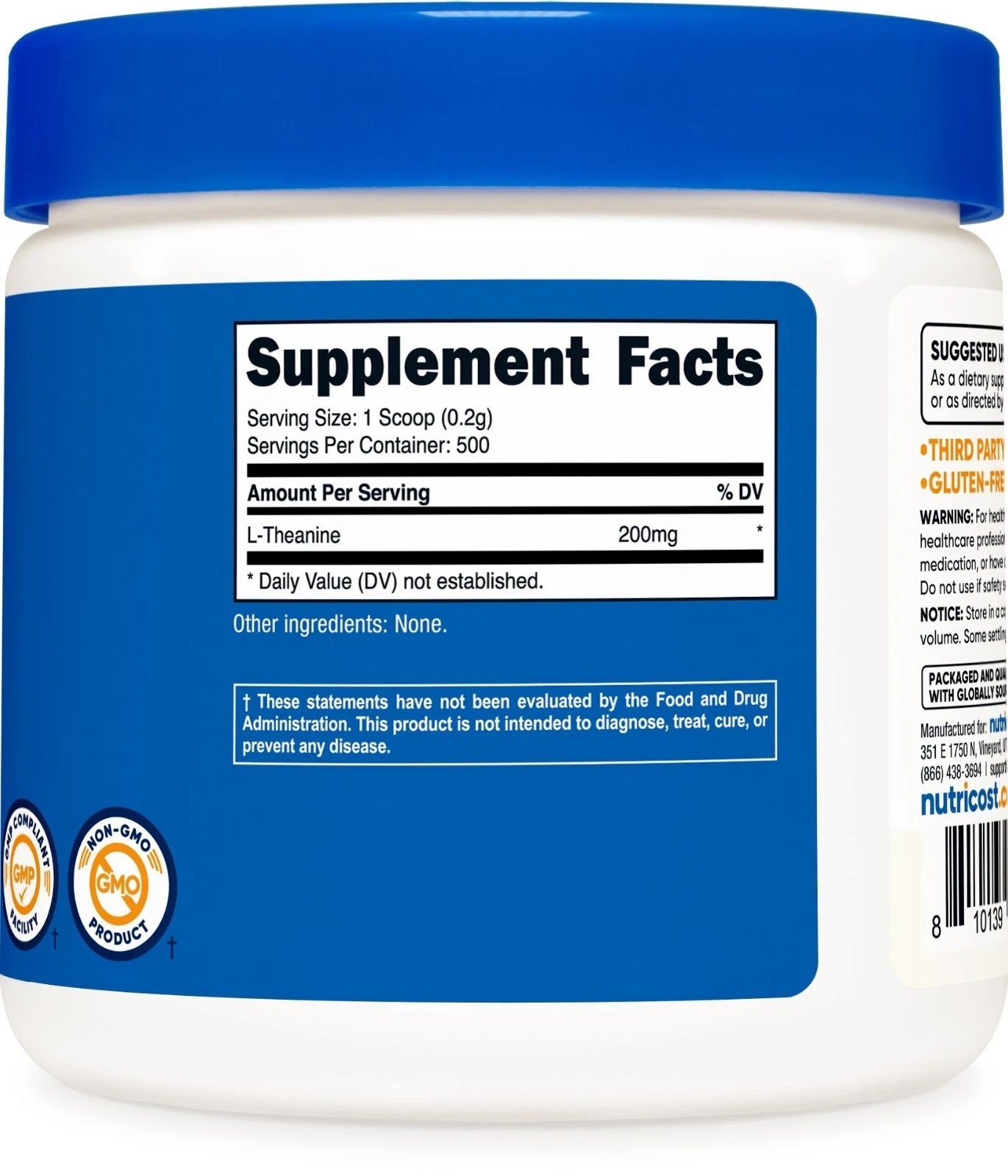Nutricost Pure L-Theanine Powder 100 Grams s391