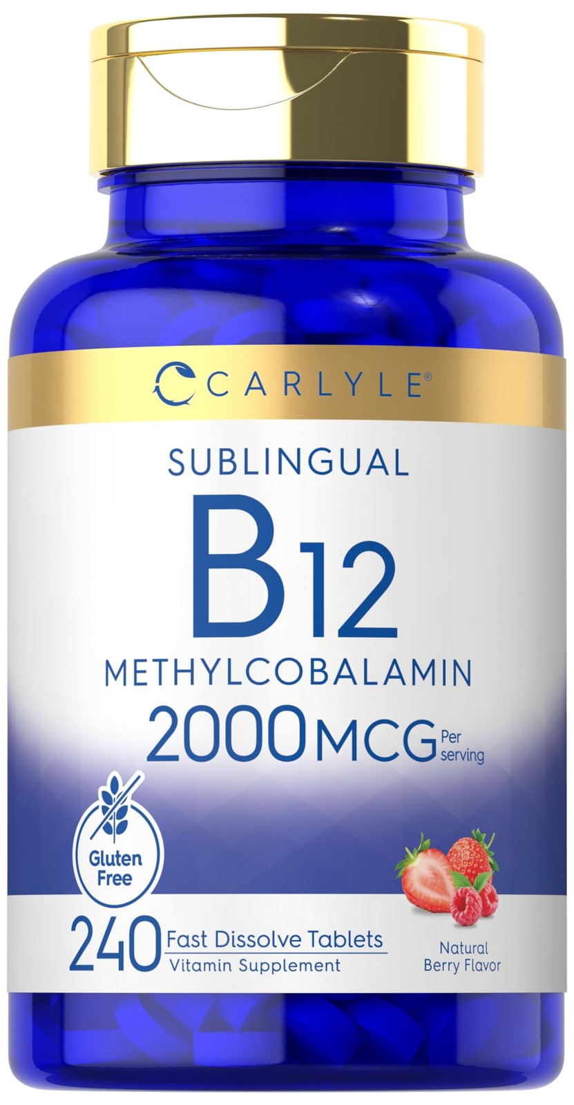Carlyle B12 Vitamin 2000 mcg | 240 Fast Dissolve 240 Count (Pack of 1)