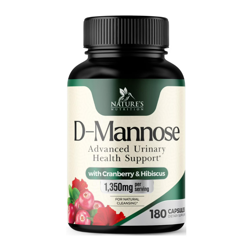 D-Mannose 1350mg with Cranberry Extra Strength Natural Urinary Health Support