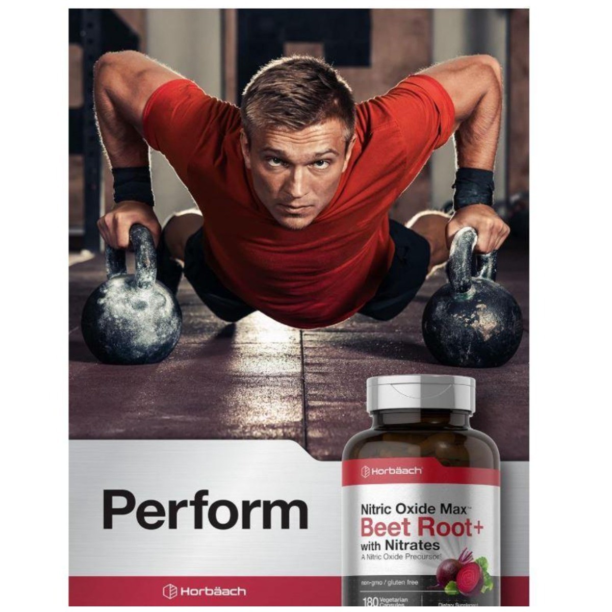 Horbäach 180ct Beet Root Nitric Oxide Capsules – Vegetarian Non-GMO Gluten Fre e