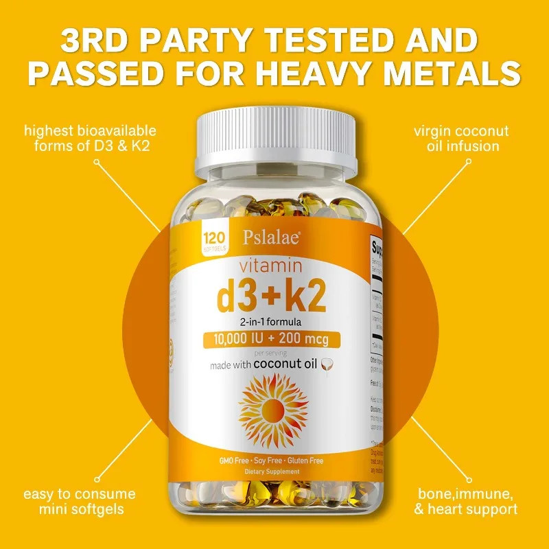 Vitamin D3+K2 120pcs – Promote Blood Circulation, Joint, Bone and Immune Health