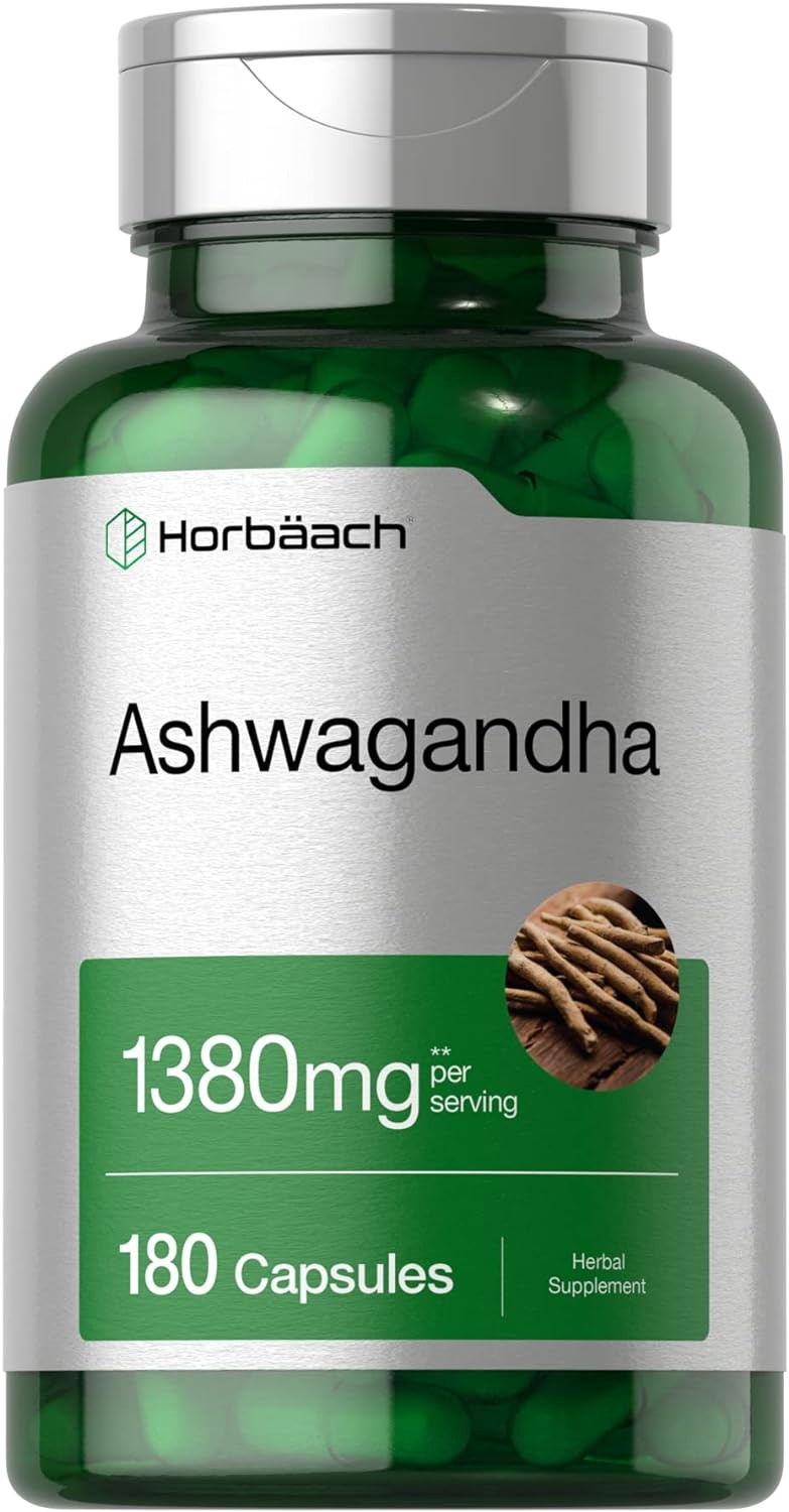 Horbäach Ashwagandha Supplement | 180 Capsules | for Women and Men