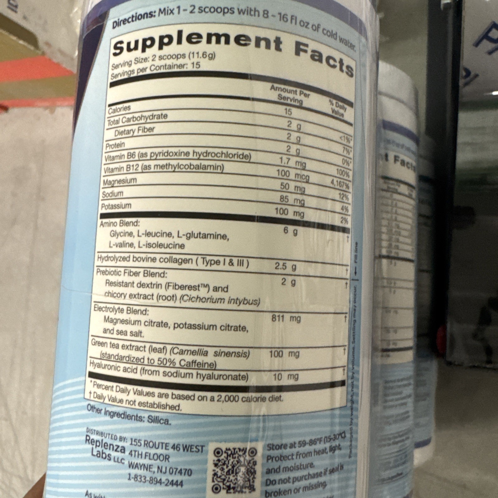 Replenza GLP-1 Support Daily Replenisher Powder Unflavored ~30 Scoops EXP 9/2026