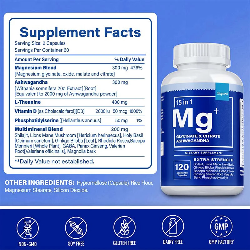 Magnesium 120pcs – Muscle Recovery, Heart & Bone Health, Calm & Relaxation