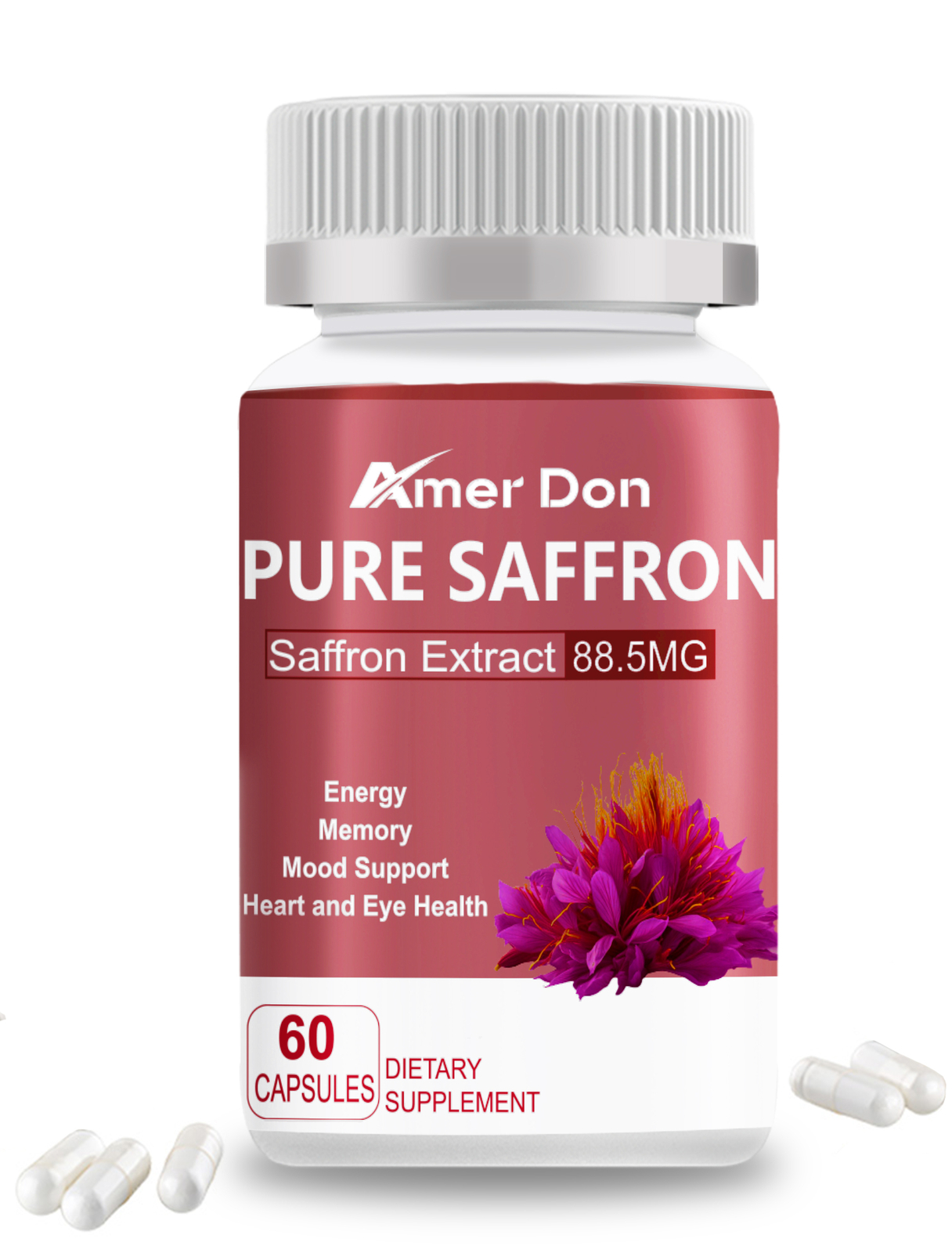 Herbal Supplements Full Spectrum Saffron Whole Ground Stigmas 88.5 mg – 60 Days