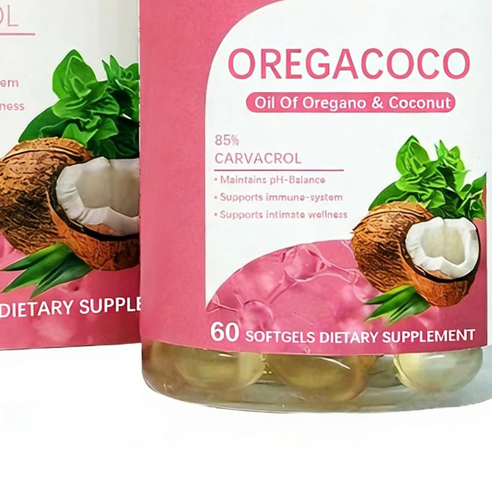 Advanced OregaCoco Oregano Coconut Oil Softgels 60ct Herbal Supplement