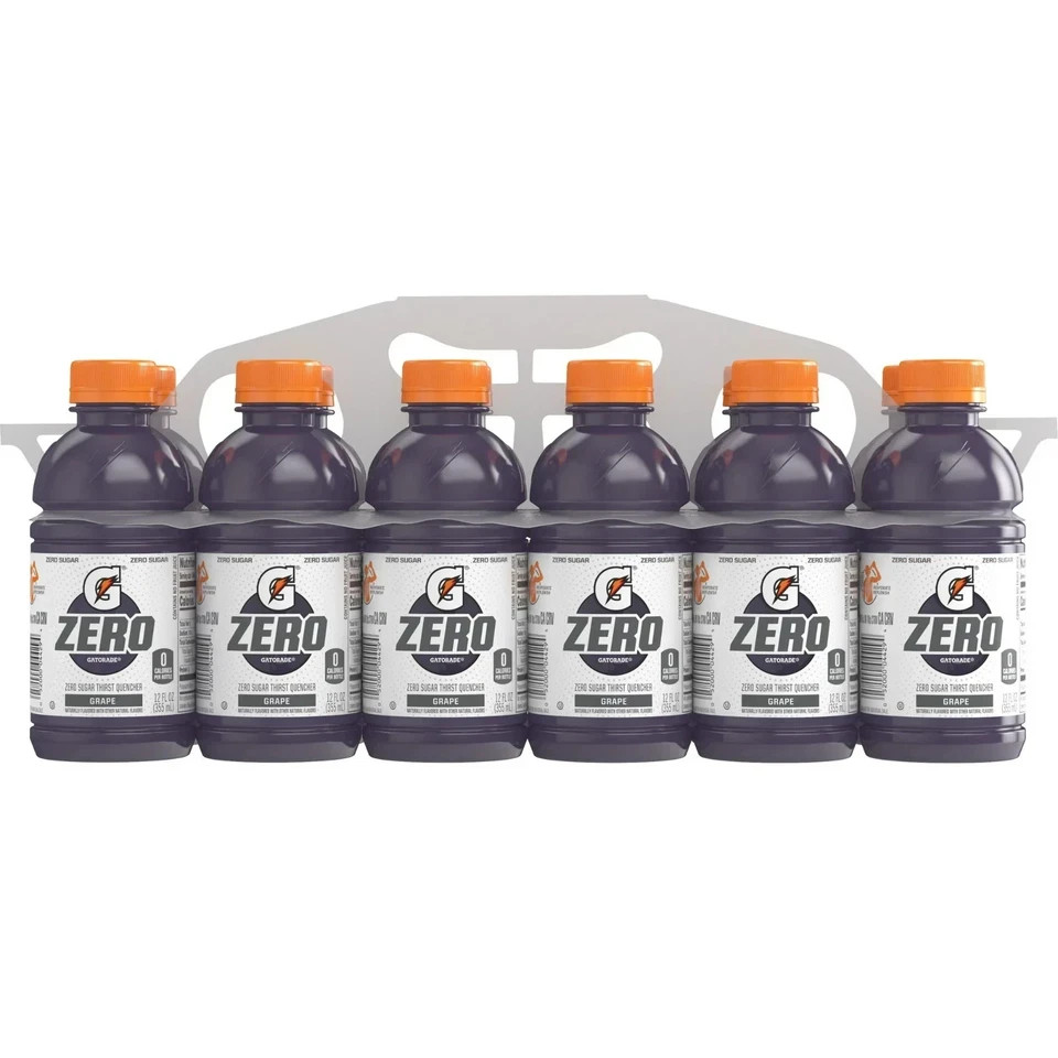 Gatorade Thirst Quencher Zero sugar sports 12 fl oz (Pack of 12) Purple ……..