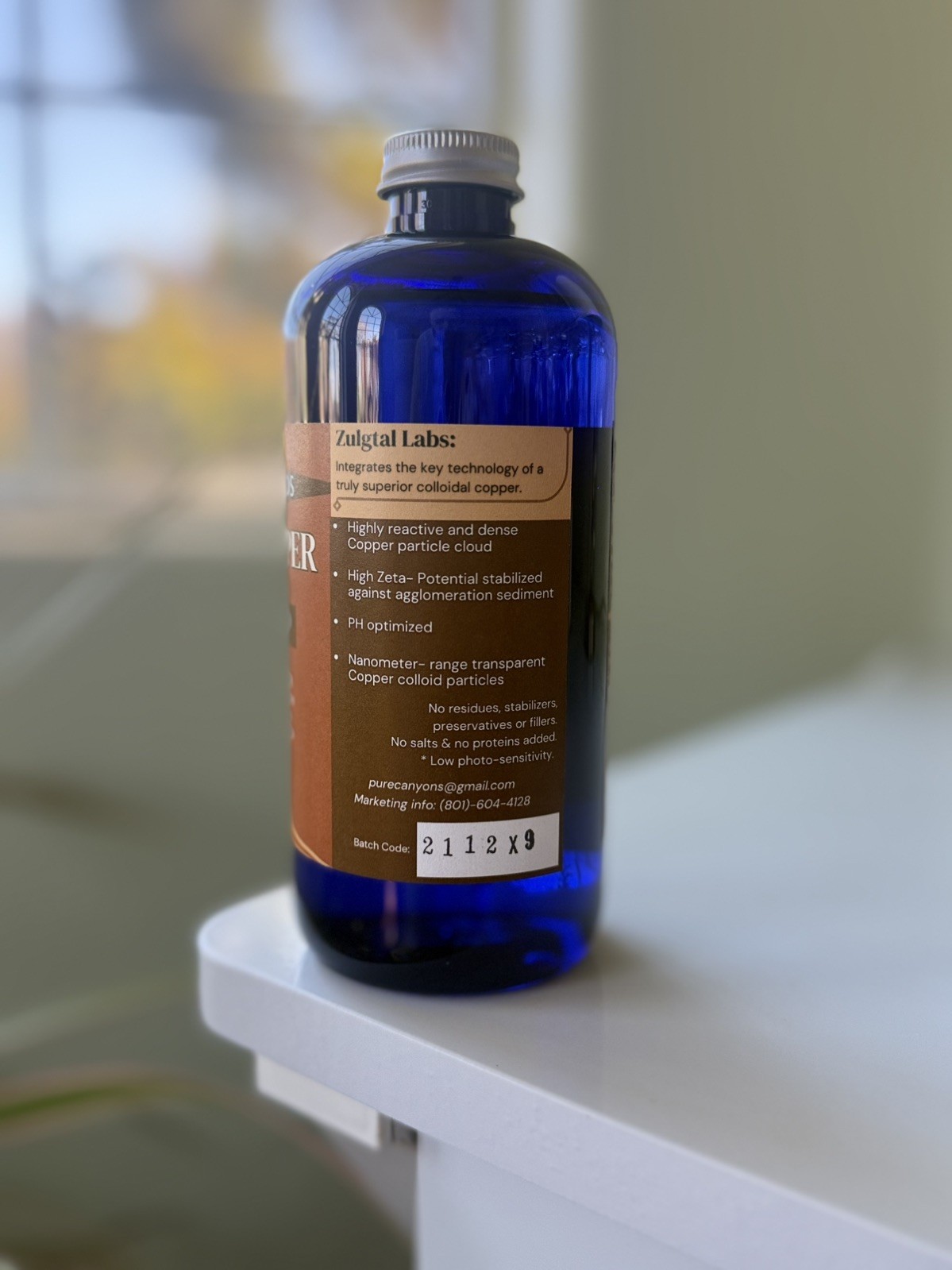 Colloidal Copper- Ultra Concentrated & Laser Tested- 240 PPM 16 Oz.