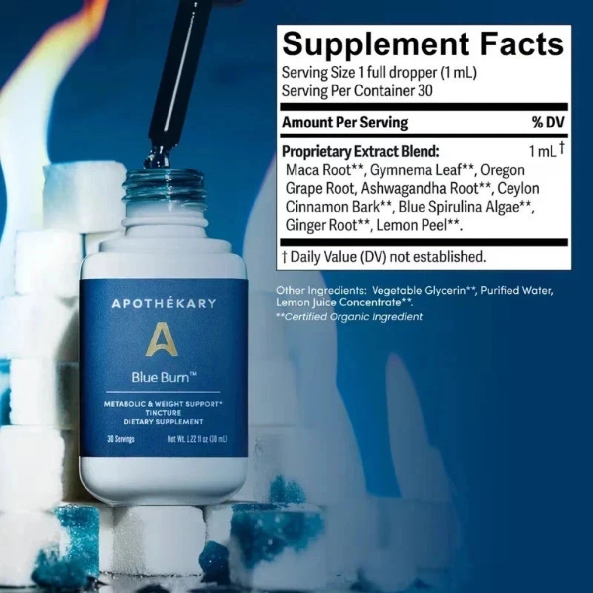 Apothékary Blue Burn Tincture 1.0 oz | Natural Metabolic & Weight Relief