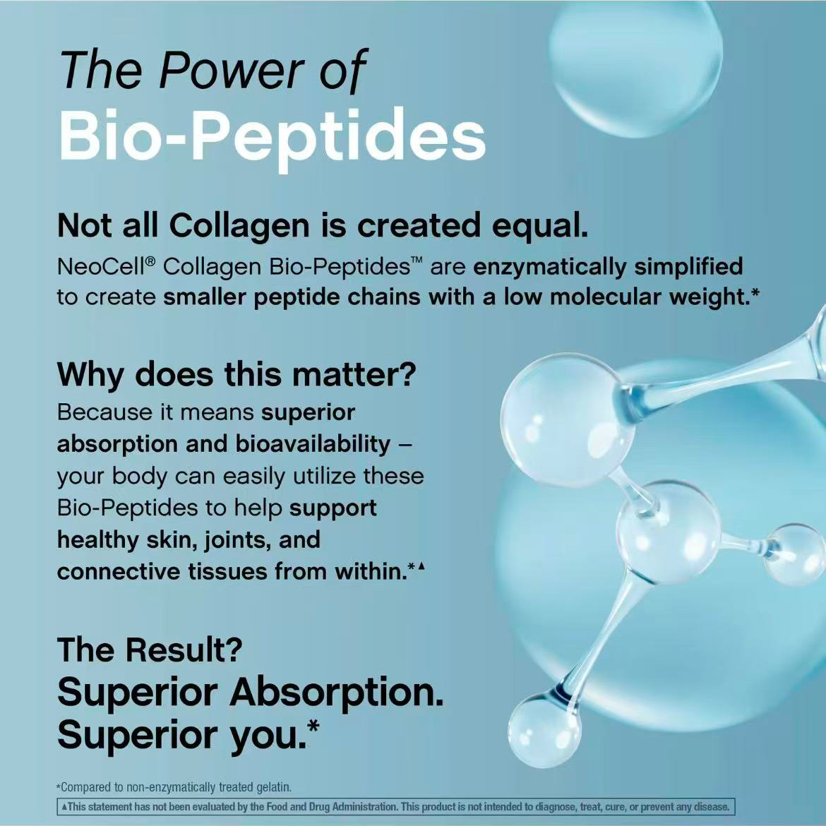 NeoCell Collagen Bio-Peptides Powder 20oz -Grassfed Protein Supplement-Premium