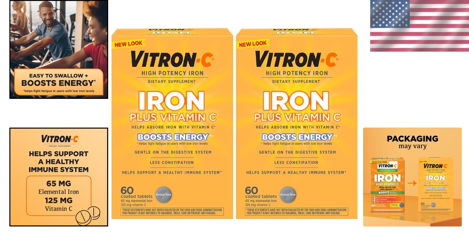 Dye-Free Iron Supplement with 125 mg Vitamin C – Boost Energy & Immunity