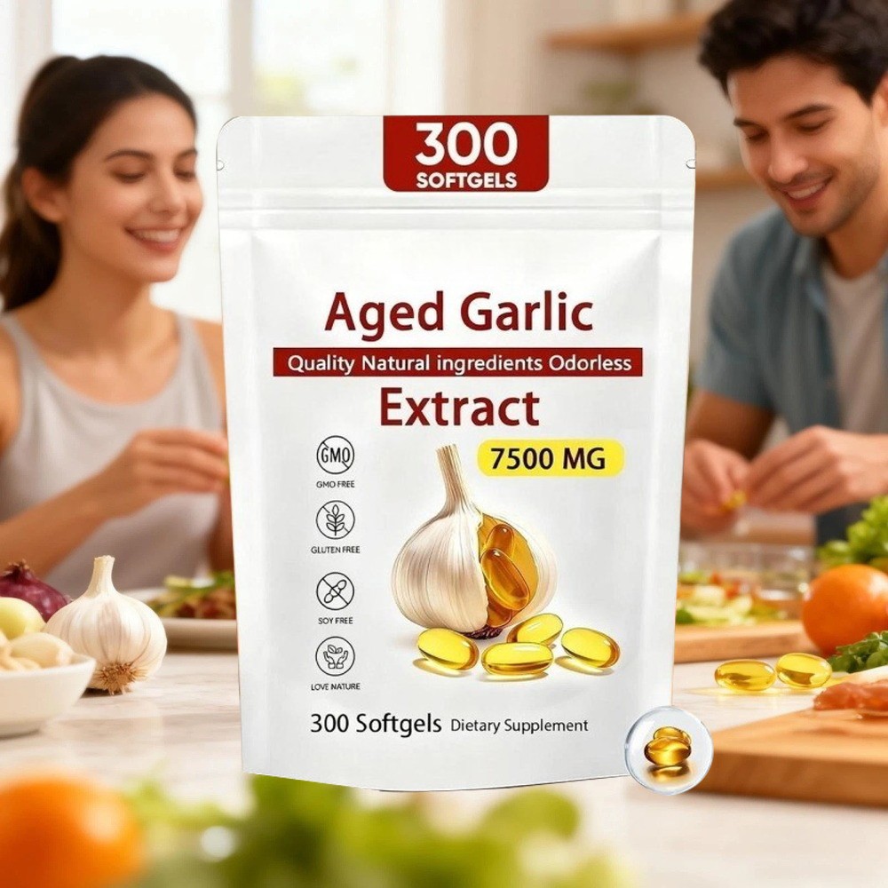 3PCS Elare Aged Garlic Extract, 300 Softgels, 7500mg Odorless| Heart & Immune US