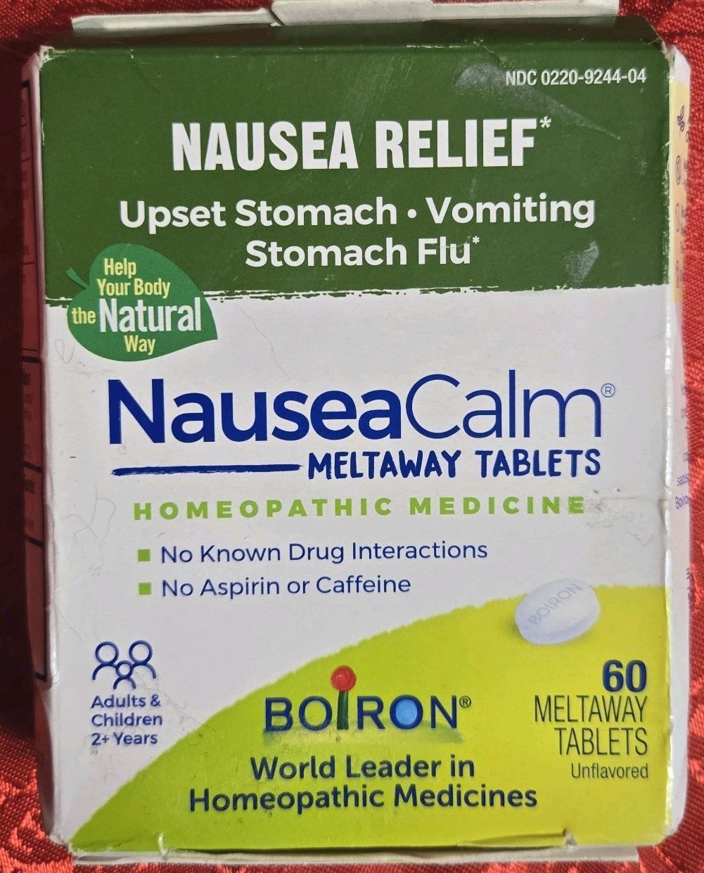Boiron NauseaCalm Homeopathic Chewable 60 Meltaway Tablets Exp 11/29 New Sealed