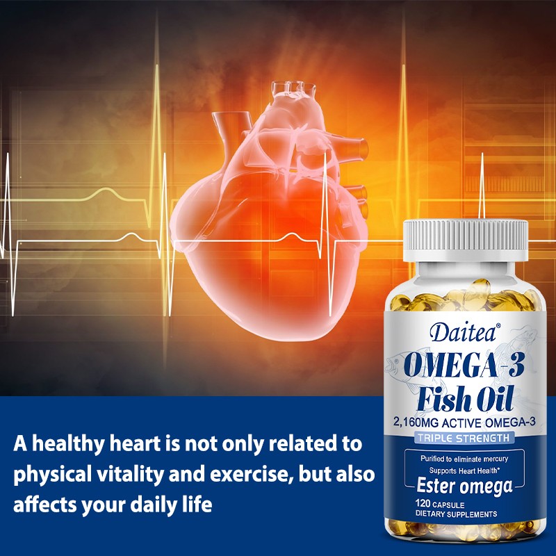 Omega 3 Fish Oil 2160 Mg Active Omega 3 Supports Heart Health 30/60/120 Capsules