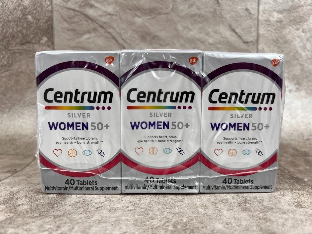 3x Centrum Silver Women 50+ MultiVitamin/Mineral Supplement 40 Each Exp: 02-2026