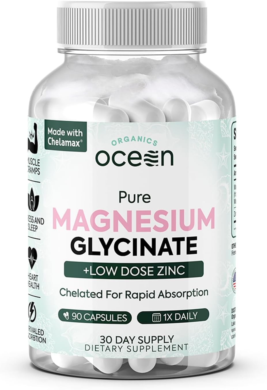 Premium Organics Ocean Pure Magnesium Glycinate Maximum – Zinc Strength Chelated