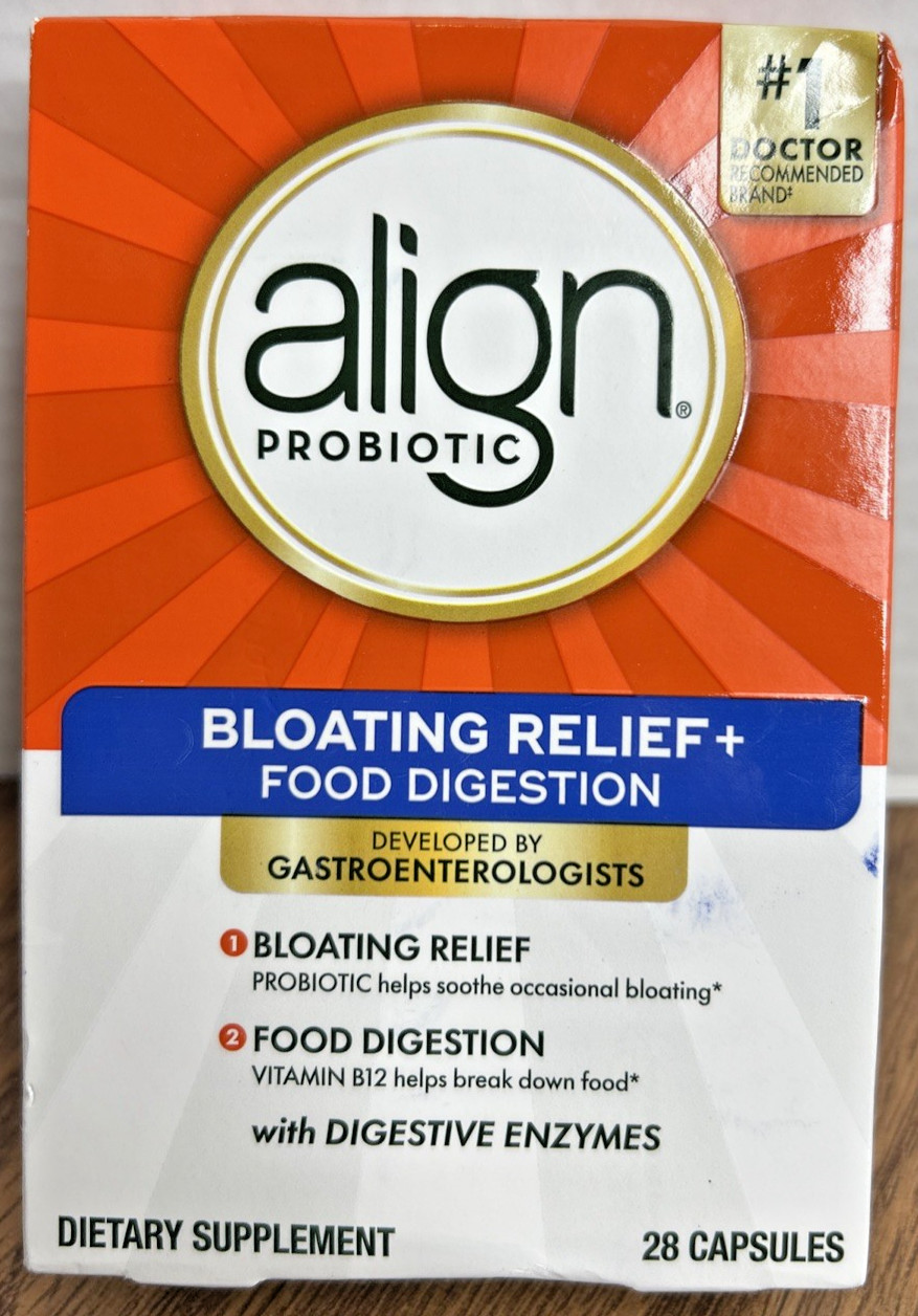 Exp 8/26 Align Probiotic Bloating Relief+Food Digestion 28 CT EXP 8/26